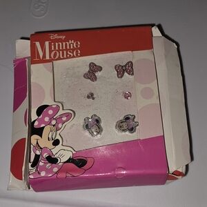 Disney Minnie Mouse Earrings - 3 Pairs NEW